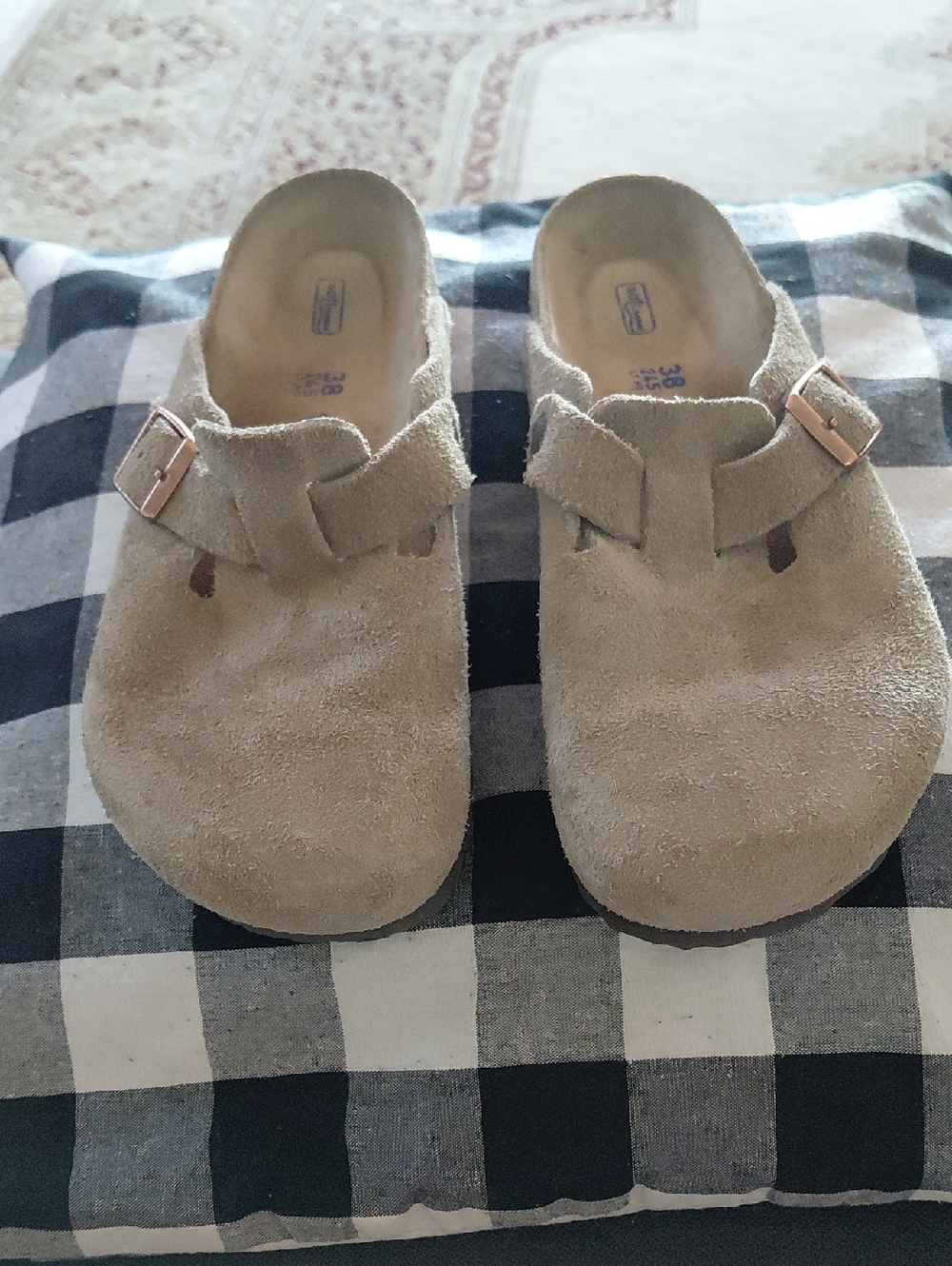Birkenstock Suede Slip-On Beige Clog Womans 7